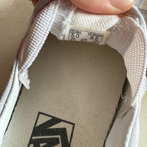 Classic Slip-On Checkerboard Shoe Atmosphere Grey Mens 5 Women’s 6.5 - Picture 2 of 5